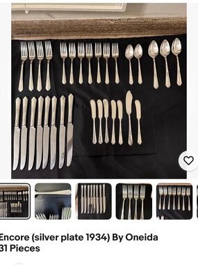 Oneida Silver Flatware Set - Polished Silver Finish